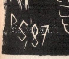 Portik Sándor (1959-): Szárhegyi Lázár kastély. Linómetszet, papír, jelzett, paszpartuban. 15x23 cm