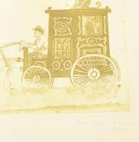 Ravasz Erzsébet (1937-1991): Kalóz grál. Rézkarc, papír, jelzett, számozott (1/50), 14x19,5 cm