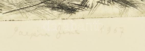 Tarjáni Simkovics Jenő (1885-1950): Kuruc járőr, rézkarc, papír, jelzett, számozott (18/50), törésny...