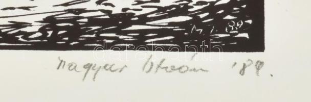 Magyar István (1949-): Zsinagóga. Szitanyomat, papír, jelzett, számozott (1/50), 20x30 cm