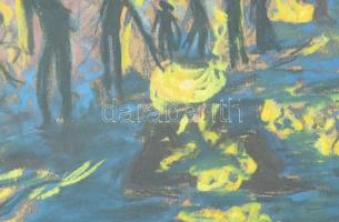 Nagy István jelzéssel: Szentivánéji tánc. Pasztel. papír. 24x34 cm Üvegezett keretben