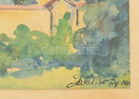 Zala Tibor (1920-2004): Templom Zalaegerszeg? (1960)   akvarell, papír
Jelezve jobbra lent: Zala Ti...