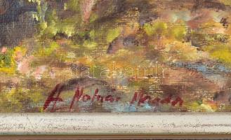 H. Molnár Magda (1935-2021): Sió holtág. olaj, kasírozott festőkarton Jelezve jobbra lent: H Molnár ...