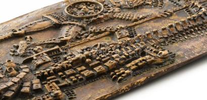 Kopcsányi Ottó (1933-): Szent György a sárkánnyal Bronz plasztika. Jelzett ,26x17 cm