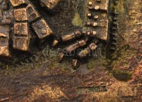 Kopcsányi Ottó (1933-): Szent György a sárkánnyal Bronz plasztika. Jelzett ,26x17 cm