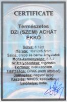 2 drágakő: achát, fluorit tanúsítvánnyal 1,5 cm