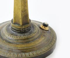 Antik bronz lámpa, búrával, új vezetékezéssel 42 cm