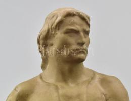 Grantner Jenő (1907-1983): Toldi. Festett terrakotta, jelzett, hibátlan, m:36 cm