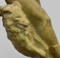 Grantner Jenő (1907-1983): Toldi. Festett terrakotta, jelzett, hibátlan, m:36 cm