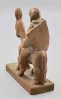 Kőműves László: Szamaras vitéz. Terrakotta, jelzett, kopásnyomokkal, 1930 körül, m: 23 cm