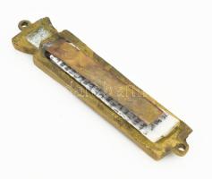 Bronz judaika házi áldás tartó benne a tóratekereccsel 9 cm