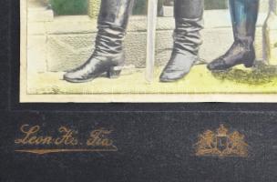 cca 1916 2 magyar katonát ábrázoló színezett fotó 16x21 cm kartonon