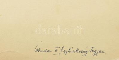 1929 A III. kerületi, óbudai egyházközség tagjai nagy méretű fotó 43x36 cm