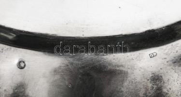 Ezüst (Ag) tálca hólyagos peremmel Jelzett, dianás, mesterjegyes 493 g 37x27 g