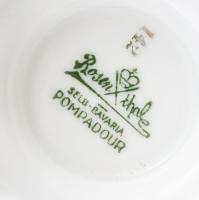 Rosenthal porcelán reggeliző készlet. Kézzel festett, jelzett, csészén kis mázhibával