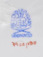 Herendi Viktória VBOmintás áttört tálka plasztikus virág díszekkel. Kézzel festett, jelzett, hibátla...