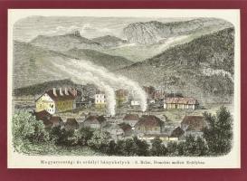 cca 1860 Balan, Domokos mellett Erdélyben. színezett rotációs fametszet 17x13 cm Paszpartuban / colored woodplate engraving