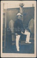 1916 Tábori posta képeslap "S.M. Dampfer Elöre"