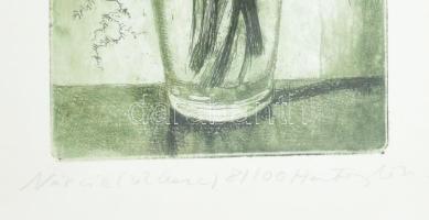 Hertay Mária (1932-2018): Nárcisz. Rézkarc, papír, jelzett, 40x13 cm