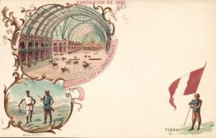 Paris Expo 1900 Litho flag of Peru
