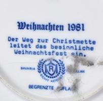 14 db Bavaria karácsonyi kiadású limitált porcelán tányér mind különféle évből cca 1980-1995 d: 22 c...