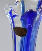 Lux Glass német üveg váza. Anyagában színezett, több rétegű Jelzett, hibátlan 31 cm