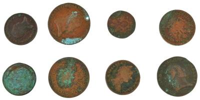 1760-1861. 8db-os Habsburg Cu érmetétel, közte  1851G 3kr Cu + 1800A 1/2kr Cu "I. Ferenc" T:F-G