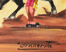 Granerito jelzéssel: Torreádor. Olaj, farost, jelzett, sérült keretben 27x21 cm