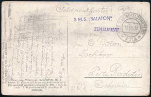 1917 Tábori posta képeslap "S. M. S. BALATON"