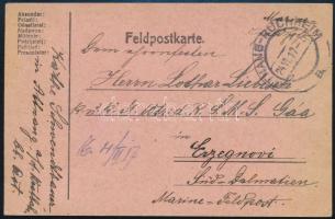 1917 Tábori posta levelezőlap az S.M.S. Gáaról &quot;ATTNANG-PUCHHEIM&quot;