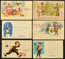 Kb. 120 db főleg RÉGI kis méretű üdvözlő kártya vegyes minőségben / Cca. 120 mostly pre-1945 mini greeting cards in mixed quality