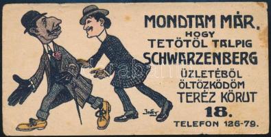 cca 1910-1930 4 db ruházat-divat témájú számolócédula, változó állapotban