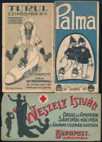 cca 1910-1930 3 db cipő témájú számolócédula (Turul Czipőgyár Rt., Weszely István, Palma cipősarok), változó állapotban