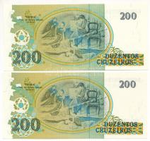 Brazília 1990. 200C (2x) sorszámkövetők "A 0379003182 A - A 0379003183 A" T:UNC
Brazil 19...
