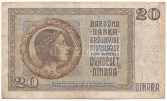 Jugoszlávia 1936. 20D T:F folt
Yugoslavia 1936. 20 Dinara C:F spot 
Krause P#30