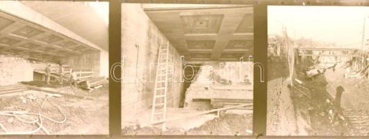 Eltérő időben készült felvételek a METRÓ építésről és a kapcsolódó létesítményekről, föld felett és ...