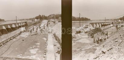 Eltérő időben készült felvételek a METRÓ építésről és a kapcsolódó létesítményekről, föld felett és ...