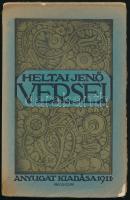 Heltai Jenő versei. Bp., 1911, Nyugat 123+5 p. Első kiadás. A borító Falus Elek munkája. Kiadói, illusztrált papírkötésben, kissé hiányos borítóval, de ezt leszámítva jó állapotban.