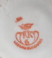 cca 1930, 2 darab cseh gyermekmintás csésze, egyiken jelzéssel, pattogzással, kopással, m: 6,5 cm