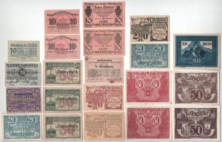 Ausztria 1919-1921. 20db-os vegyes osztrák szükségpénz tétel T:XF-F  Austria 1919-1921. 20pcs of mixed austrian necessity banknote lot C:XF-F