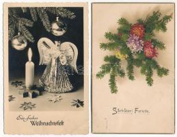 21 db RÉGI karácsonyi üdvözlő képeslap vegyes minőségben / 21 pre-1945 Christmas greeting postcards ...