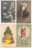 21 db RÉGI karácsonyi üdvözlő képeslap vegyes minőségben / 21 pre-1945 Christmas greeting postcards in mixed quality