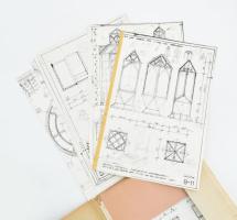 1987 Az Apostagi zsinagóga belsőépítészeti tervei szöveges leírás és tervek