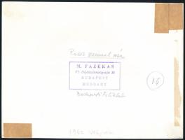 1962 Fazekas Margit budapesti fotóművész pecsétjével jelzett, vintage fotóművészeti alkotás (Rossz s...
