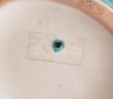 Iparművész ikebana váza mázas kerámia Jelzett hibátlan 18 cm