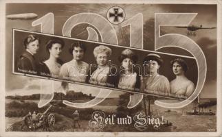 Military WW. I. plane, zeppelin, ships German royal ladies