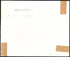 1963 Schrammel Ferenc: Négerek (Győrben) című, vintage fotóművészeti alkotása, aláírva, ezüst zselat...