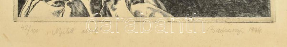 Badacsonyi Sándor (1949-2016): Nyitott ablak. Rézkarc, papír, jelzett, számozott (42/100), lap széle...