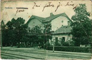 1930 Pankota, Pancota; vasútállomás. Hangya szövetkezet kiadása / Gara / railway station (fa)