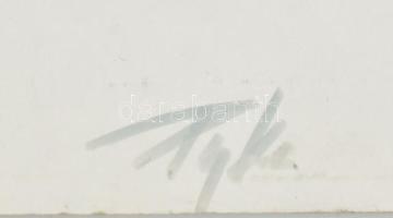 Pyka Zsolt (?-): Tervek. Vegyes technika, papír, jelzett, kartonra kasírozva, 12x12 (x4) cm